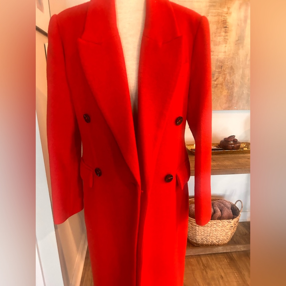 ‘Avec Les Filles’ Zara red Italian wool double breasted coat size M - Picture 7 of 11